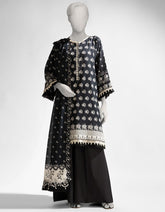 BLACK LAWN PRINTED UNSTITCHED 3PC