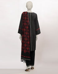 BLACK JACQUARD DYED UNSTITCHED 3PC