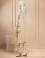 WHITE RAW SILK 2PC STITCHED