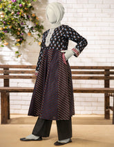 BLACK LAWN EMBROIDERED KURTI