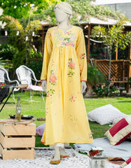 YELLOW LAWN EMBROIDERED KURTI