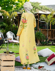YELLOW LAWN EMBROIDERED KURTI
