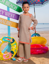 BEIGE DOBBY EMBROIDERED 2PC | JGKL-S-JGST-25-5613