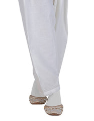 WHITE LAWN BASIC SHALWAR | JLSH-25-8001-A