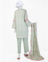 GREEN LAWN PRINTED 3PC STITCHED | JLAWN-S-25-801