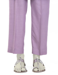LILAC RAW SILK BASIC TROUSERS