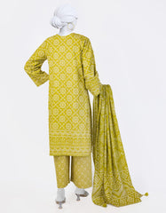 GREEN LAWN PRINTED 3PC STITCHED | JLAWN-S-25-807