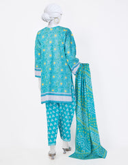 BLUE LAWN PRINTED 3PC STITCHED | JLAWN-S-25-808