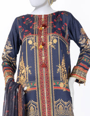 BLUE DOBBY EMBROIDERED 3PC STITCHED | JLAWN-S-25-810