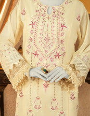 BEIGE LAWN EMBROIDERED UNSTITCHED 3PC | JLAWN-S-25-821
