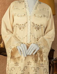 OFF WHITE LAWN EMBROIDERED UNSTITCHED 3PC | JLAWN-S-25-822