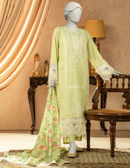 GREEN LAWN EMBROIDERED 3PC STITCHED | JLAWN-S-25-825