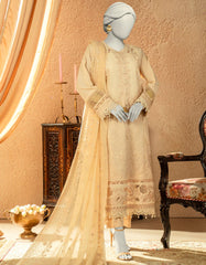 BEIGE LAWN EMBROIDERED UNSTITCHED 3PC | JLAWN-S-25-829