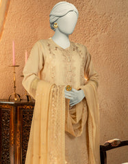BEIGE LAWN EMBROIDERED UNSTITCHED 3PC | JLAWN-S-25-829