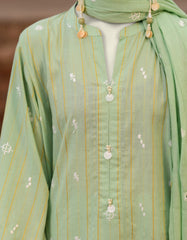 GREEN LAWN EMBROIDERED 3PC STITCHED | JLAWN-S-25-833