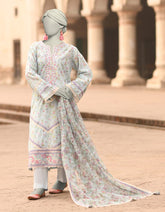 BLUE LAWN EMBROIDERED UNSTITCHED 3PC | JLAWN-S-25-838