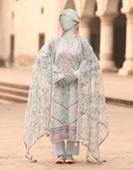 BLUE LAWN EMBROIDERED UNSTITCHED 3PC | JLAWN-S-25-838