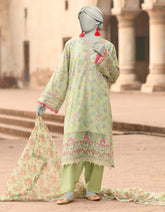 GREEN LAWN EMBROIDERED UNSTITCHED 3PC | JLAWN-S-25-840