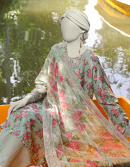 GREEN LAWN EMBROIDERED UNSTITCHED 3PC | JLAWN-S-25-843