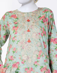 GREEN LAWN EMBROIDERED 3PC STITCHED | JLAWN-S-25-843