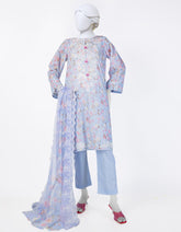 BLUE LAWN EMBROIDERED 3PC STITCHED | JLAWN-S-25-844