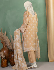 BEIGE LAWN PRINTED UNSTITCHED 3PC