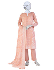 PEACH LAWN PRINTED 3PC STITCHED