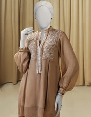 BEIGE CHIFFON EMBROIDERED 2PC STITCHED