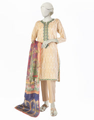 PEACH LAWN EMBROIDERED 3PC STITCHED