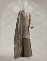 BEIGE JACQUARD DYED UNSTITCHED 3PC