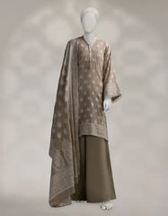 BEIGE JACQUARD DYED UNSTITCHED 3PC