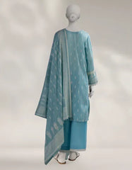 BLUE JACQUARD DYED UNSTITCHED 3PC