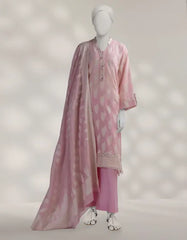 PINK JACQUARD DYED UNSTITCHED 3PC