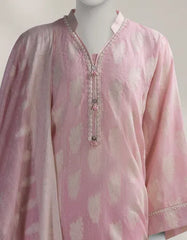 PINK JACQUARD DYED UNSTITCHED 3PC