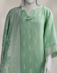 GREEN JACQUARD DYED UNSTITCHED 3PC