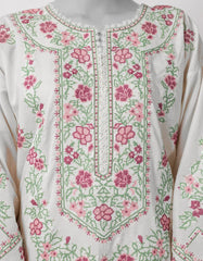OFF WHITE LAWN EMBROIDERED STITCHED 3PC