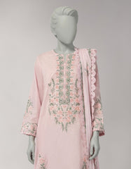 PINK LAWN EMBROIDERED UNSTITCHED 3PC