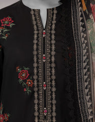BLACK LAWN EMBROIDERED UNSTITCHED 3PC