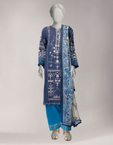 BLUE LAWN EMBROIDERED UNSTITCHED 3PC
