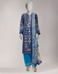 BLUE LAWN EMBROIDERED UNSTITCHED 3PC
