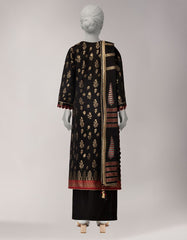 BLACK JACQUARD DYED UNSTITCHED 3PC