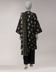 BLACK JACQUARD DYED UNSTITCHED 3PC