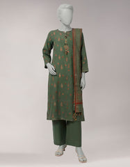 GREEN JACQUARD DYED UNSTITCHED 3PC