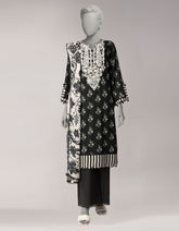 BLACK LAWN EMBROIDERED UNSTITCHED 3PC