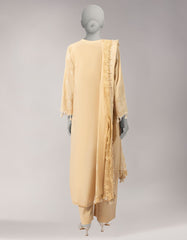 BEIGE LAWN EMBROIDERED UNSTITCHED 3PC