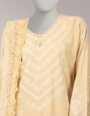 BEIGE LAWN EMBROIDERED UNSTITCHED 3PC