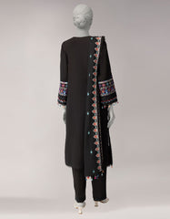 BLACK DORIA EMBROIDERED UNSTITCHED 3PC