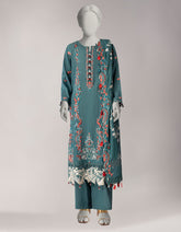 BLUE LAWN EMBROIDERED UNSTITCHED 3PC
