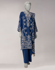 BLUE LAWN EMBROIDERED UNSTITCHED 3PC