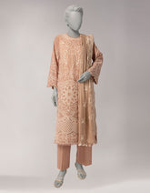 BROWN LAWN EMBROIDERED UNSTITCHED 3PC